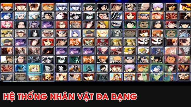 he-thong-nhan-vat-game-bleach-vs-naruto-mien-phi